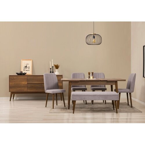 Hanah home Trpezarijski set Vina Bench 04 0900, 6 delova, Bež Slike
