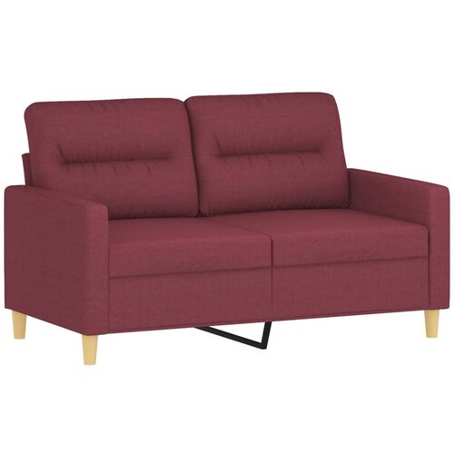  3-dijelni set sofa s jastucima crvena boja vina od tkanine Slike