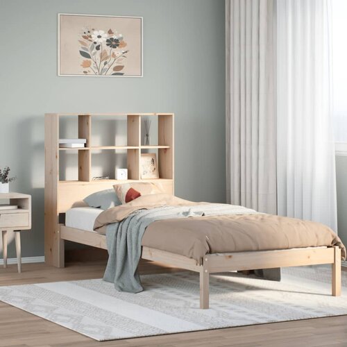 VidaXL Knjižna postelja brez leži&amp;scaron;ča 90x200 cm trdna borovina Slike