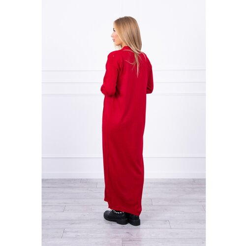 Kesi Long cardigan sweater tied at the waist red Slike