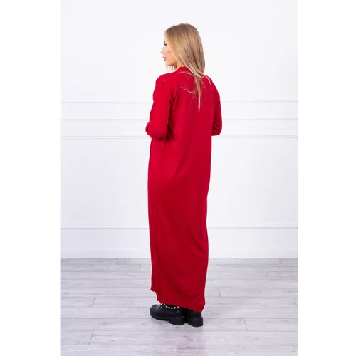 Kesi Long cardigan sweater tied at the waist red