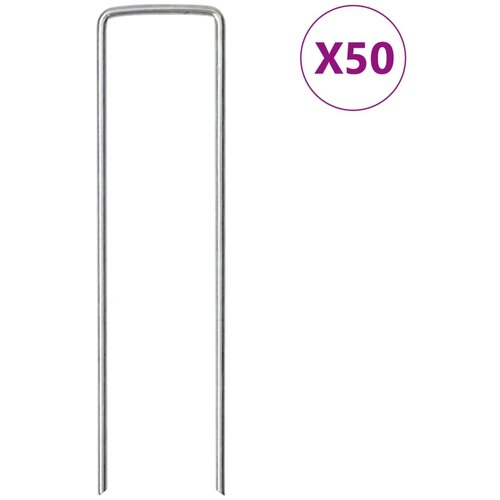 vidaXL Talni klin v obliki črke U 50 kosov 15x3,5 cm pocinkano jeklo Cene