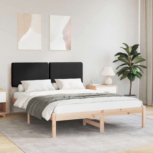  Posteljni okvir z oblazinjenim vzglavjem Črna 150 x 200 cm, (5000101857) Cene