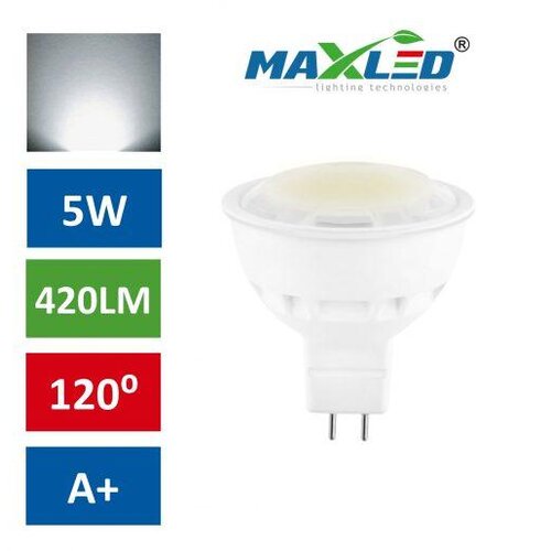 MAX-LED led žarnica - sijalka MR16 5W (40W) nevtralno bela 4500K max-led Slike