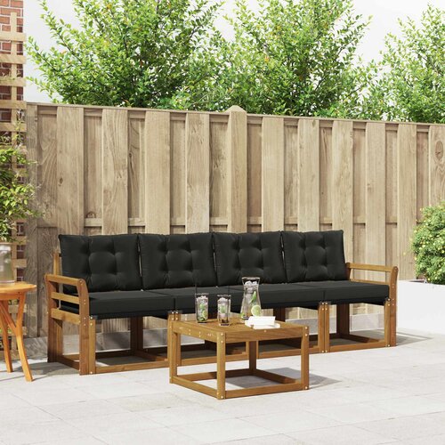  Set vanjskih sofa 5 kom. Prirodna i crna Cene