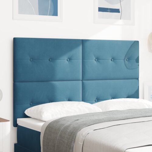  LED Glava postelje Temno modra 72 cm Žamet, (22052449) Cene