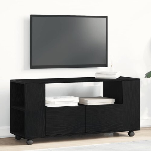 VidaXL TV ormarić s kotačićima crni hrast 102x34,5x43 cm Slike