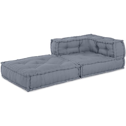VidaXL Pouffe Siva Tkanina (100% pamuk) 70 x 70 x 54 cm Pouffe Moderni Slike