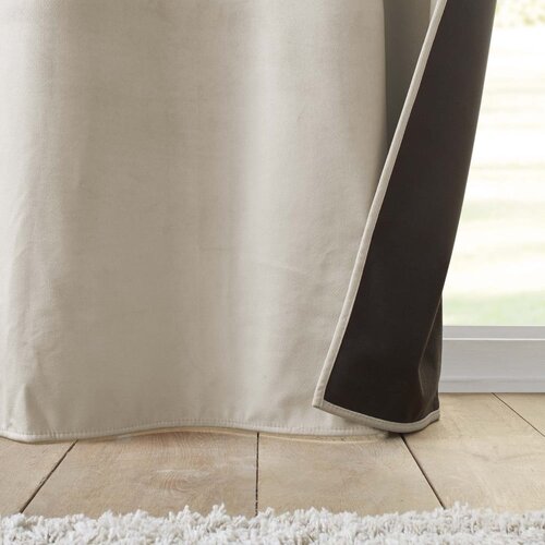 Douceur d int&amp;eacute;rieur Bež žametna izolacijska zavesa 140x260 cm Polarchic &amp;ndash; Slike