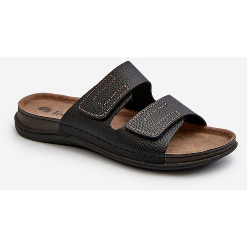 Kesi Comfortable men&amp;#039;s slippers with Velcro fastener Inblu Black Slike