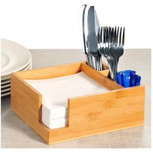 Olimp Sport Kutija za escajg i salvete sa 4 pregrade od bambusa fsc 22x18x9c Cene