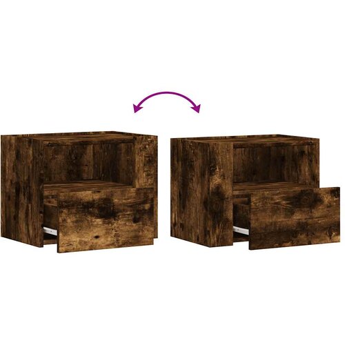  Zidni noćni ormarići 2 kom boja dimljenog hrasta 45x30x35 cm Slike