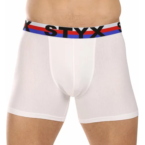 STYX Men's boxers long sports elastic white tricolor