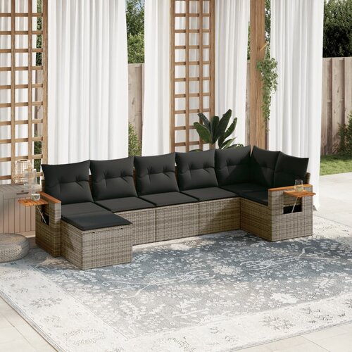vidaXL 7-dijelni set vrtnih sofa sivi od poliratana Cijene