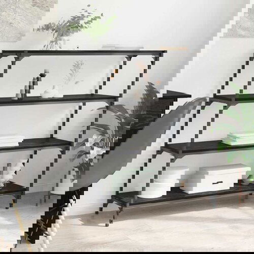 VidaXL Knjigovni omar Črna Orehovina 100 x 33 x 100 cm Slike