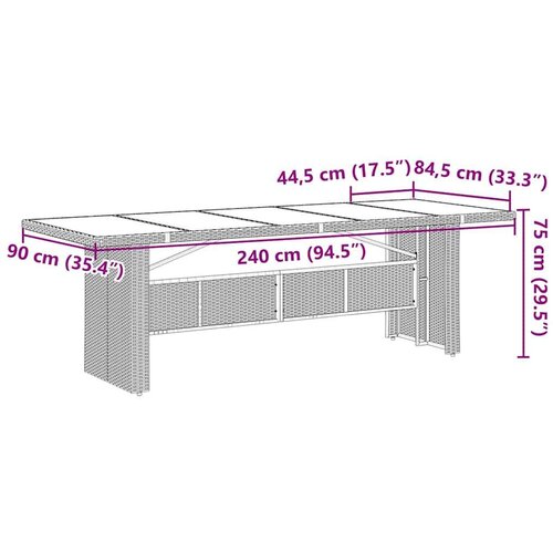 VidaXL 9-dijelni vrtni bistro set od poliratana s jastucima crni Slike