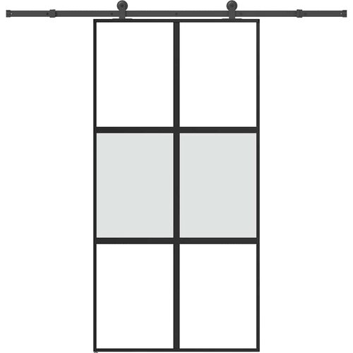 vidaXL Drsna vrata z opremo 102,5x205 cm kaljeno steklo in aluminij Cene