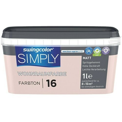 SWINGCOLOR Boja za zid Simply (Ružičasta - br. 16, Mat, 2,5 l) Cijene