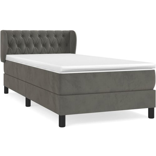 Maison Chic Box spring postelja - Vzmetna postelja z vzmetnico temno siva 100x200 cm žamet SL20554, (21893591) Slike