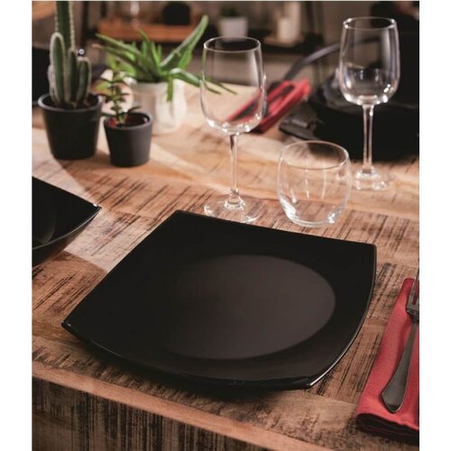 Luminarc quadrato noir plitki tanjir 26cm crni ( J0591 ) Slike