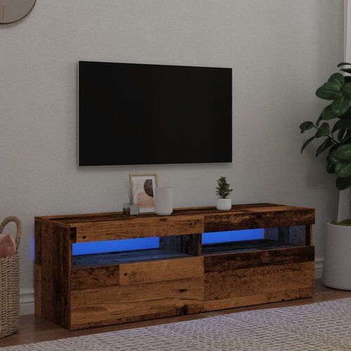 vidaXL TV omarica z LED starinski les 120x35x40 cm inženirski les Cene