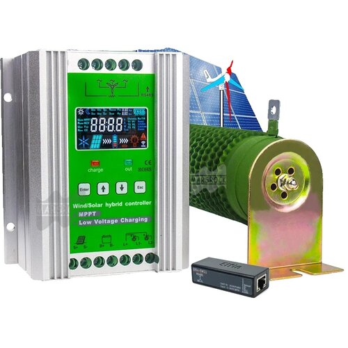 MARS ROCK Hibridni regulator polnjenja vetra in sonca, 3000W izhod, tehnologija MPPT - Veterni 1200W Soncni 1200W, S WiFi, Avto 12V 24V, (5000193394) Slike