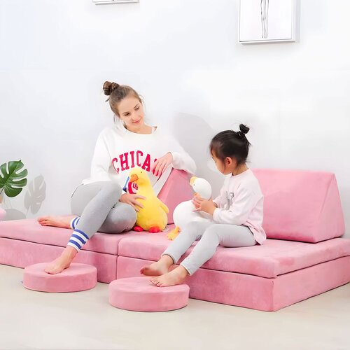 ECO TOYS DIY modularna fotelja sa 10 jastuka - pink Slike