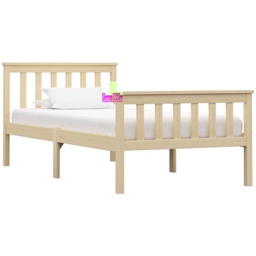  Za krevet od masivne borovine svjetla 100 x 200 cm Slike