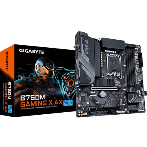 Gigabyte B760M GAMING X AX, DDR5, SATA3, USB3.2Gen2, DP, 2.5GbE, WiFi 6E, LGA1700 mATX Cene