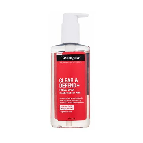 Neutrogena Clear & Defend + Facial Wash čistilni gel za mešano kožo 200 ml unisex