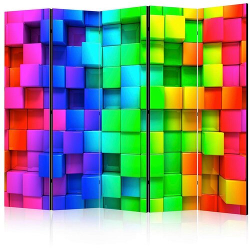 Artgeist Paravan Colourful Cubes I, 5-Delni, Enostranski Cene