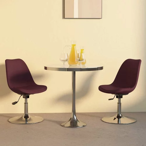  Vrtljivi jedilni stoli 2 kosa vijolično blago, (20699492)