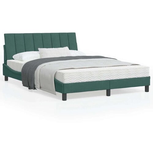 VidaXL Krevet s madracem tamnozeleni 120x200 cm bar&amp;scaron;unasti Slike