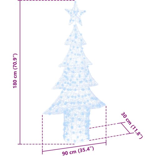  Božićno drvce s 240 LED svjetlima Hladna bijela 180 cm Akril Slike