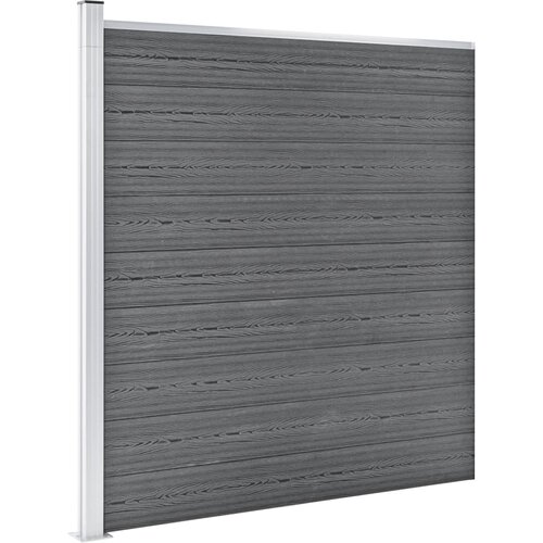  Set WPC ograda 6 kvadratnih + 1 kosa 1138 x 186 cm sivi Slike