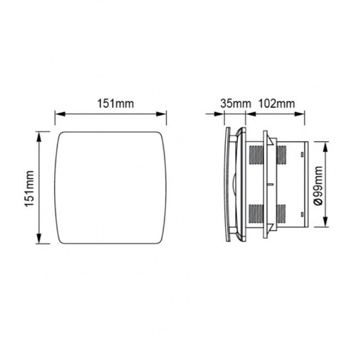  izduvni ventilator 150x150mm 12W crni LFWW-09Q-4B Slike
