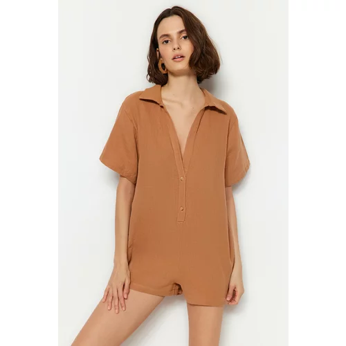 Trendyol Jumpsuit - Brown - Relaxed fit