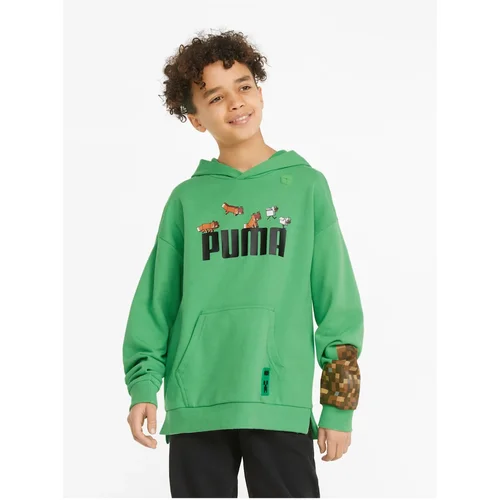 Puma Green Boys Hoodie x MINECRAFT - unisex