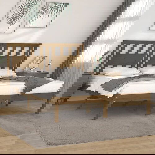 The Living Store Posteljni okvir medeno rjav iz trdne borovine 200x200 cm - Posteljni Okvir, (21530972) Cene