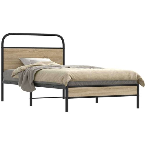  Posteljni okvir brez vzmetnice 107x203 cm dim. hrast inž. les, (21609080) Slike