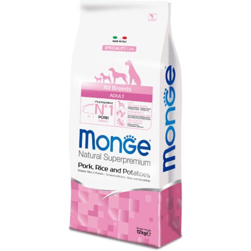 Monge Natural superpremium dog all breeds adult monoprotein pork with rice and potatoes - 12 kg Cene