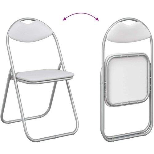  Sklopiva stolica 8 pcs Bijela i siva 48 x 43 5 x 81 cm - Bijela i siva 8 Slike