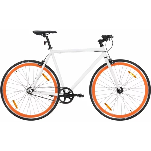  Bicikl s fiksnim zupčanikom bijelo-narančasti 700c 51 cm