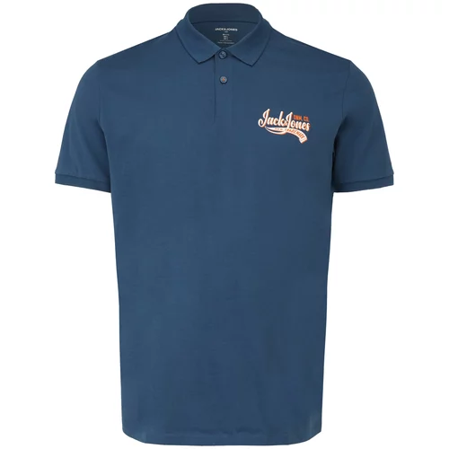 Jack & Jones Plus Majica morsko plava / narančasta / bijela