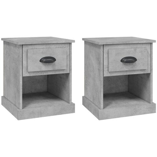 Maison Chic Dvo delni komplet Nočne omarice - Nočne mize betonsko siva 39x39x47,5 cm inženirski les, (21689335) Cene