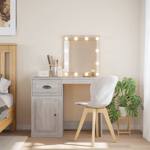 vidaXL Toaletni stolić s LED svjetlima sivog sonome 90x42x132 5 cm Cijene