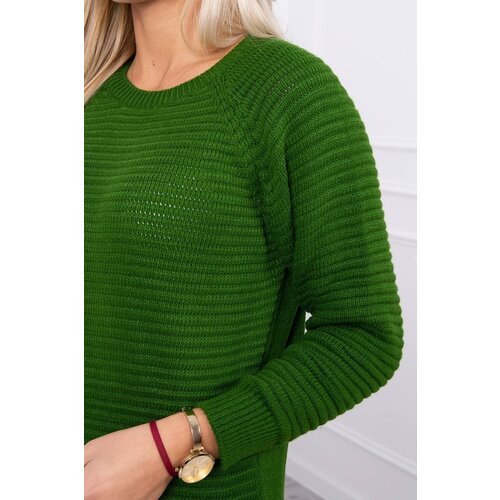 Kesi Striped sweater dress green Slike