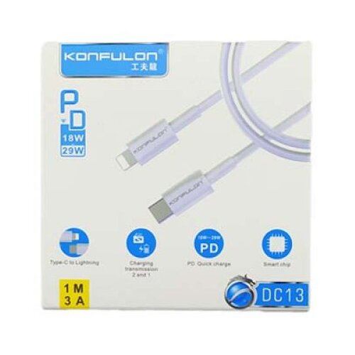 Konfulon usb kabal DC13 type-c - lightning 1m 20W 3A bela Slike