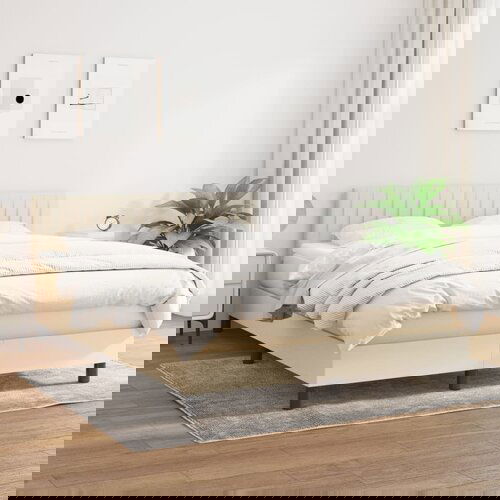 The Living Store Box spring postelja z vzmetnico krem 140x200 cm blago - Box Spring Postelja, (21512680) Cene