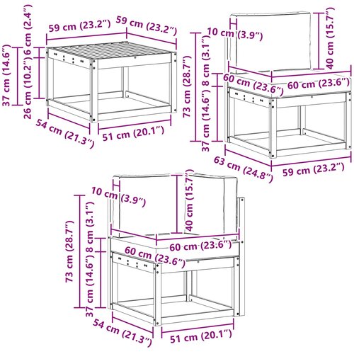  Set vanjskih sofa 5 kom. Prirodna i antracit Poliester Smeđa 59 x 59 x 37 cm Slike